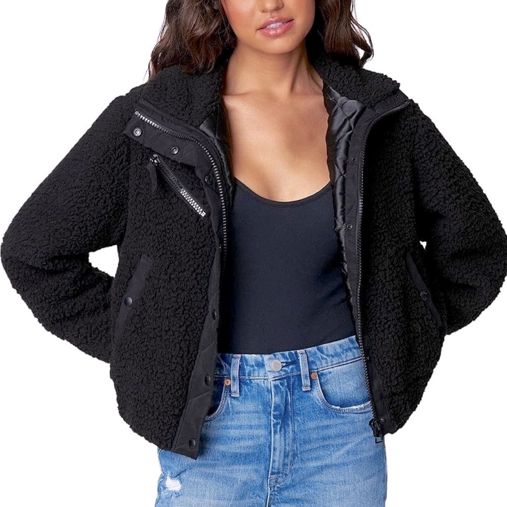 Blank NYC Some Life Faux Sherpa Jacket. Plus Size Faux Fur Coat. Size 1X. NWT